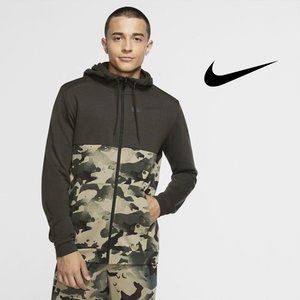 Nike Dri-FIT Men's Full-Zip Camo Training Hoodie - Green Camouflage